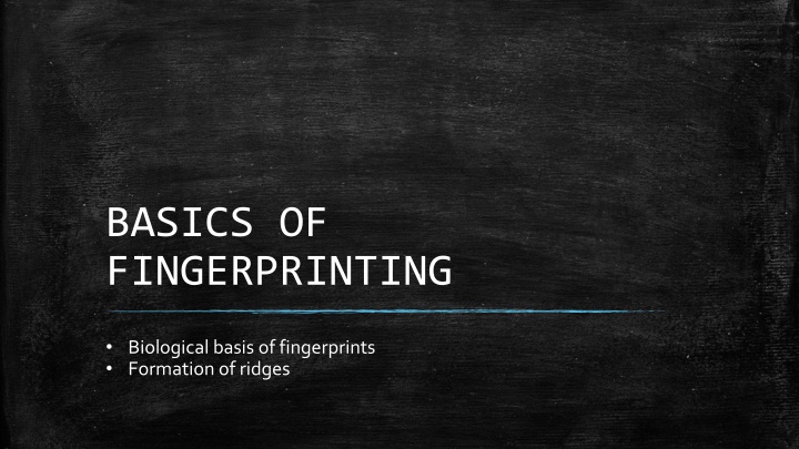 basics of fingerprinting