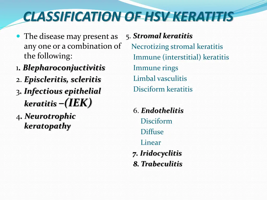 classification of hsv keratitis