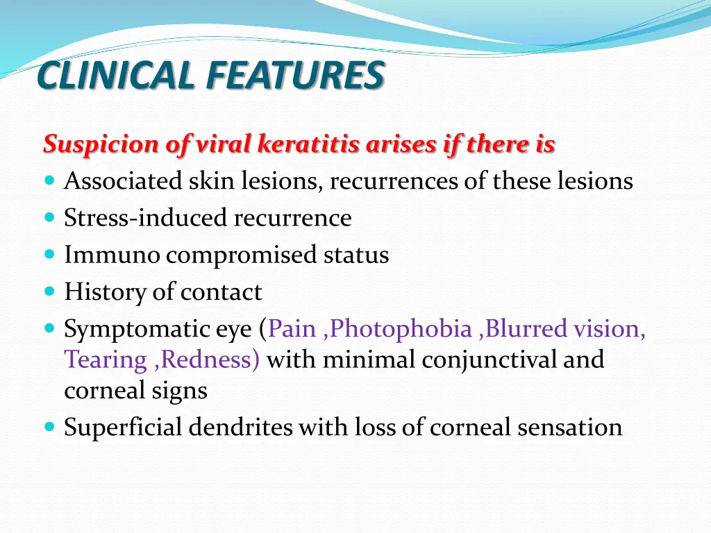 clinical features