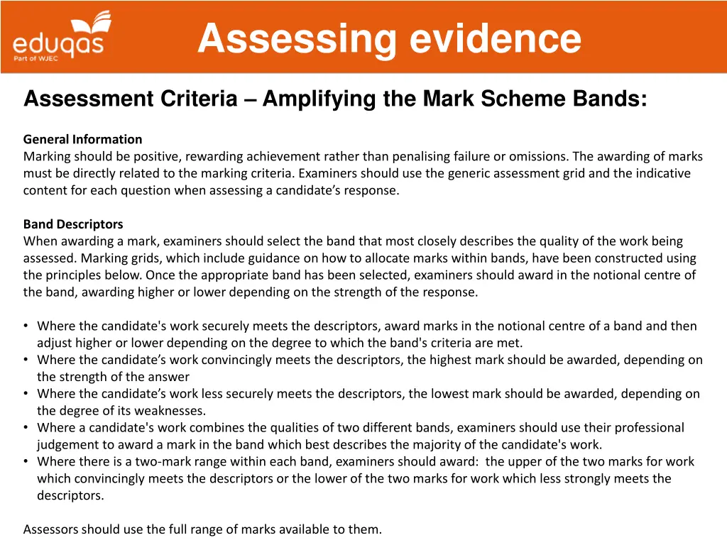 assessing evidence 19