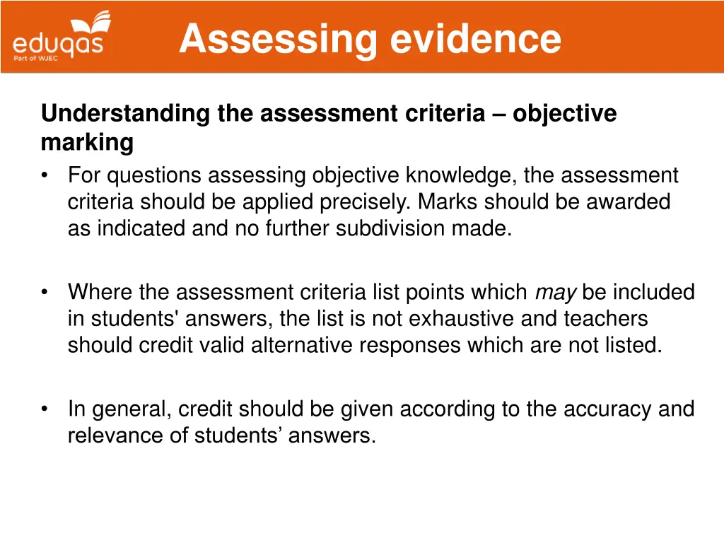 assessing evidence 2