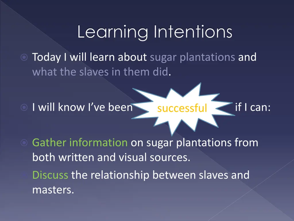 learning intentions