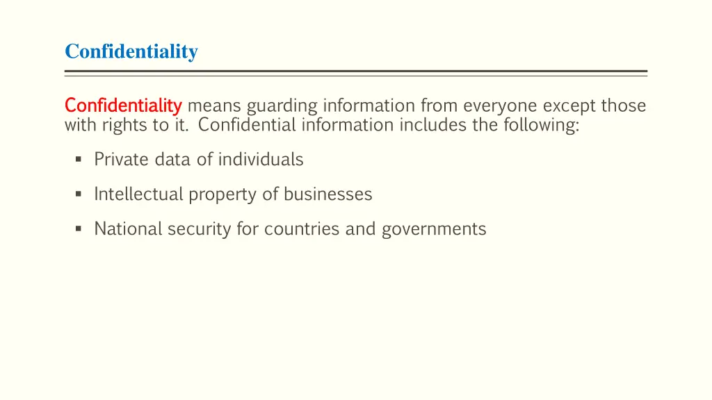 confidentiality