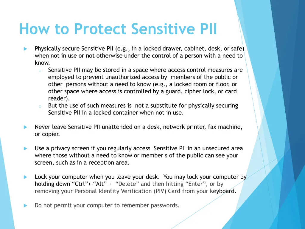 how to protect sensitive pii