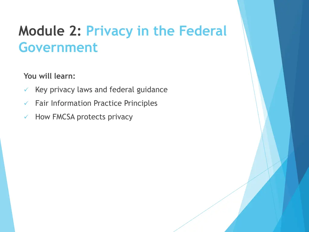 module 2 privacy in the federal government