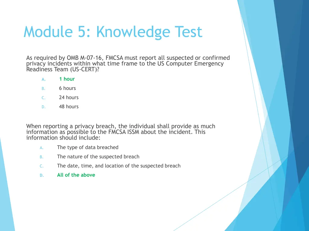 module 5 knowledge test