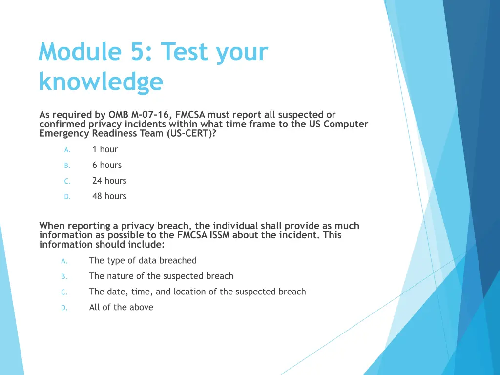 module 5 test your knowledge