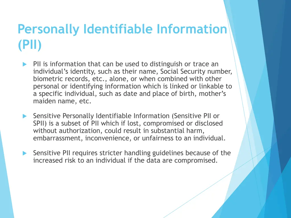 personally identifiable information pii