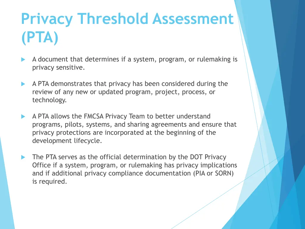 privacy threshold assessment pta