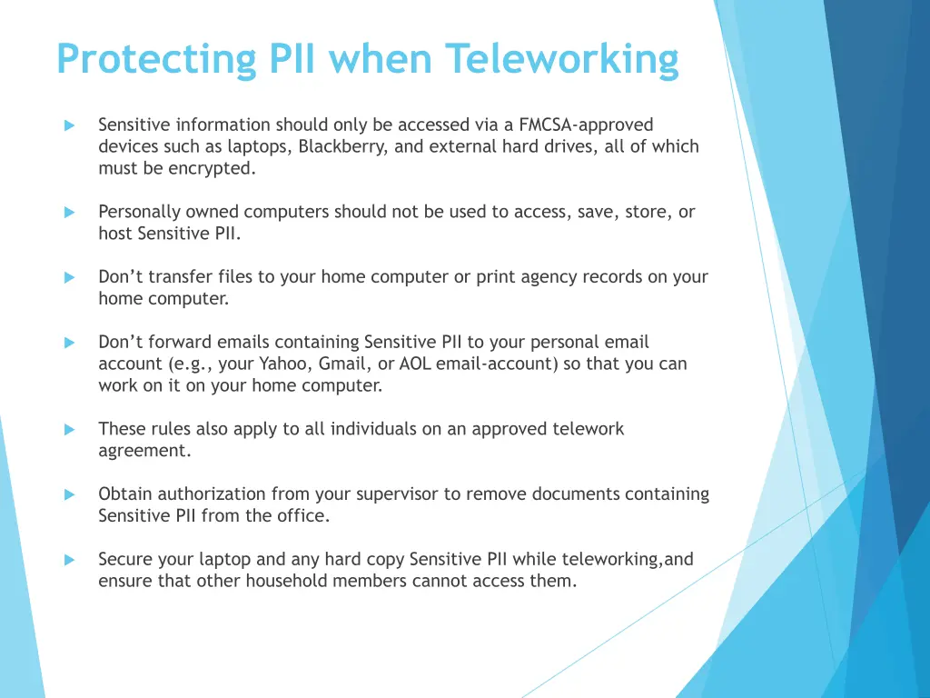 protecting pii when teleworking