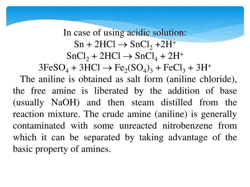 in case of using acidic solution sn 2hcl sncl