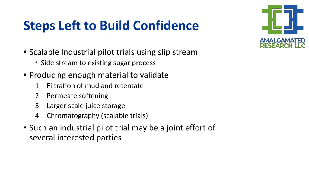 steps left to build confidence