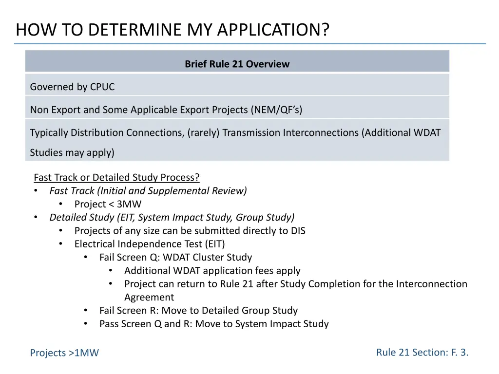 how to determine my application