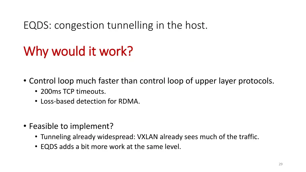 eqds congestion tunnelling in the host