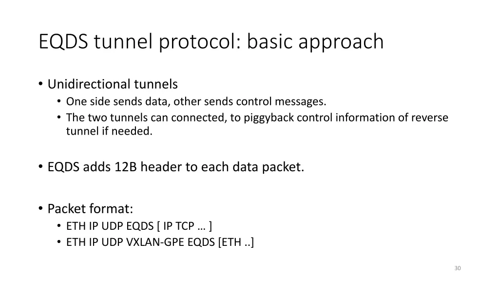 eqds tunnel protocol basic approach