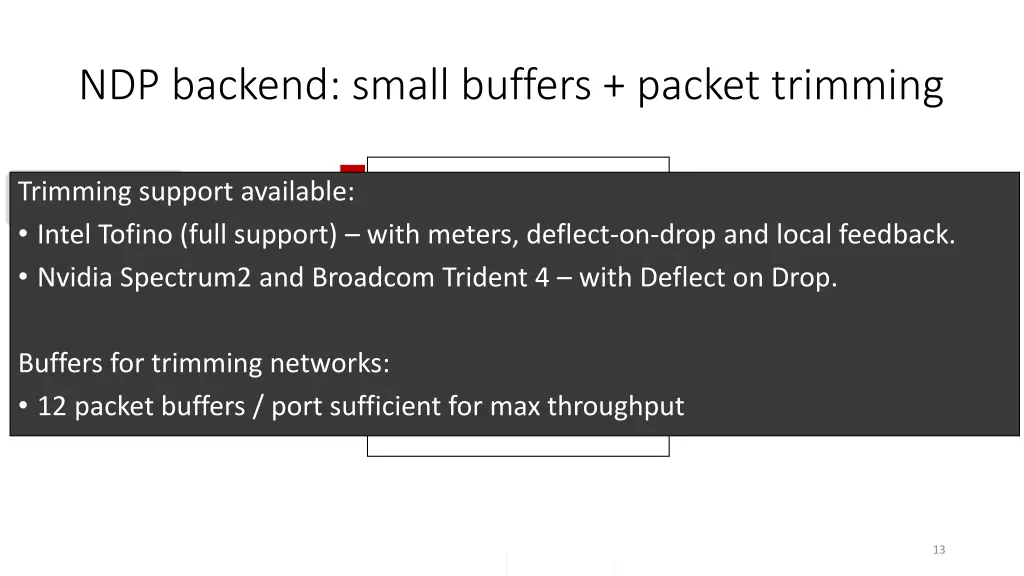 ndp backend small buffers packet trimming