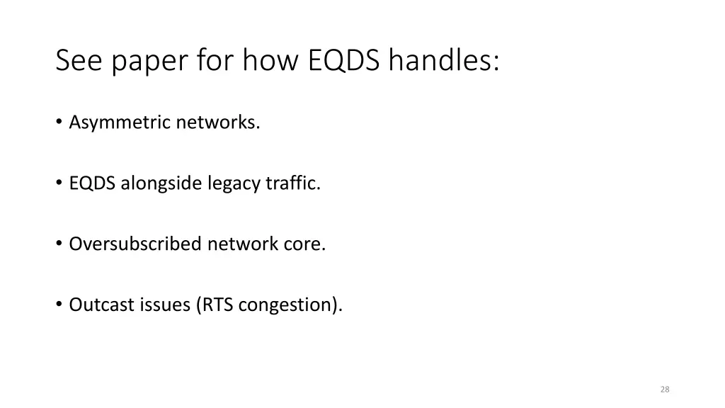 see paper for how eqds handles