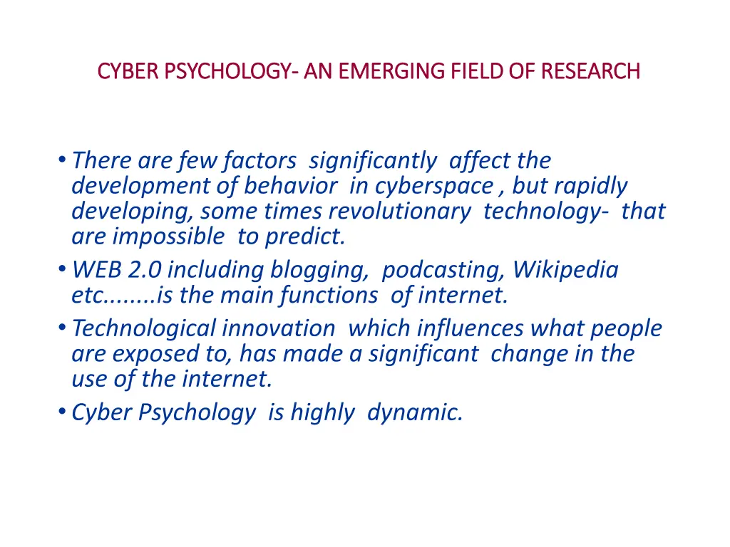 cyber psychology cyber psychology an emerging