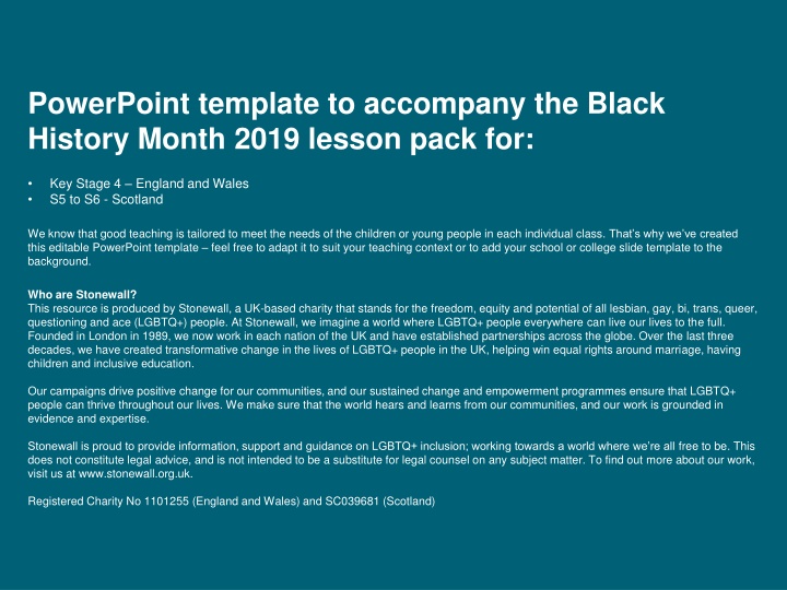 powerpoint template to accompany the black