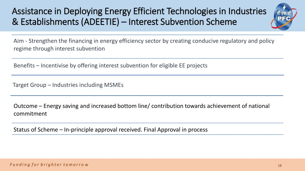 assistance in deploying energy efficient