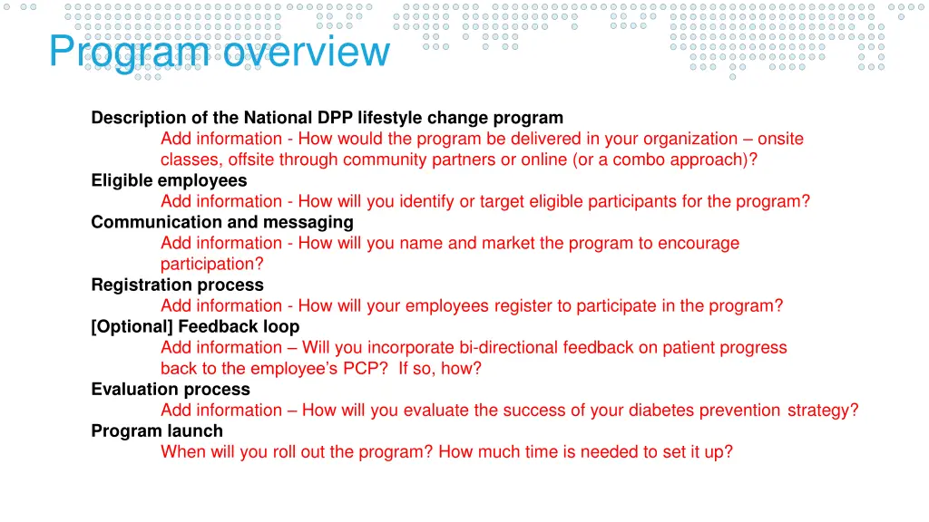 program overview