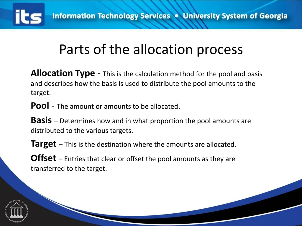 parts of the allocation process