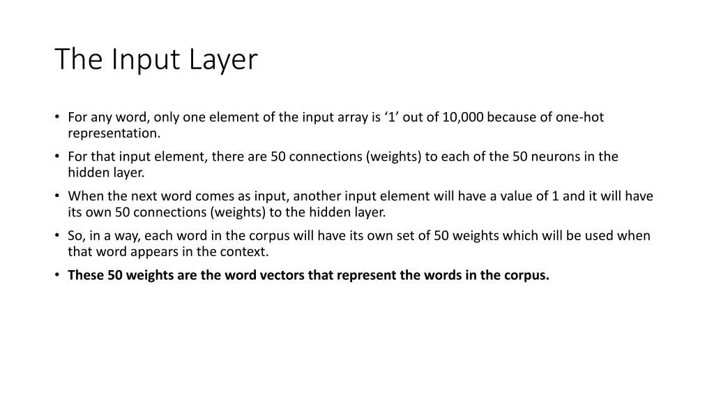 the input layer