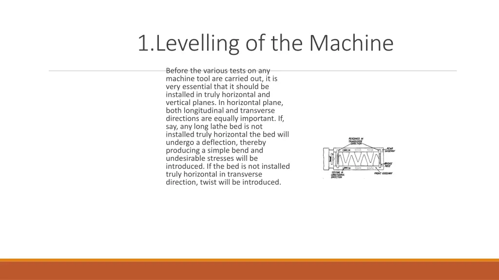 1 levelling of the machine 1