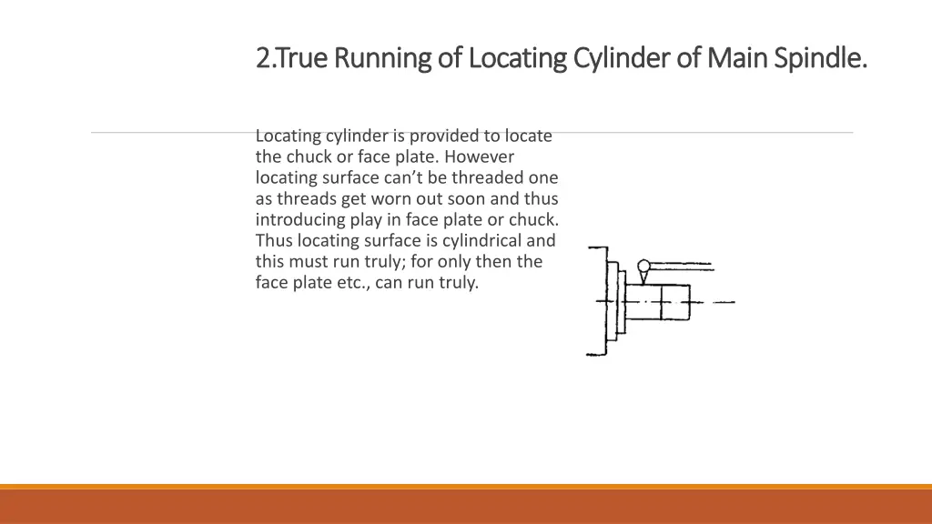 2 true running of locating cylinder of main