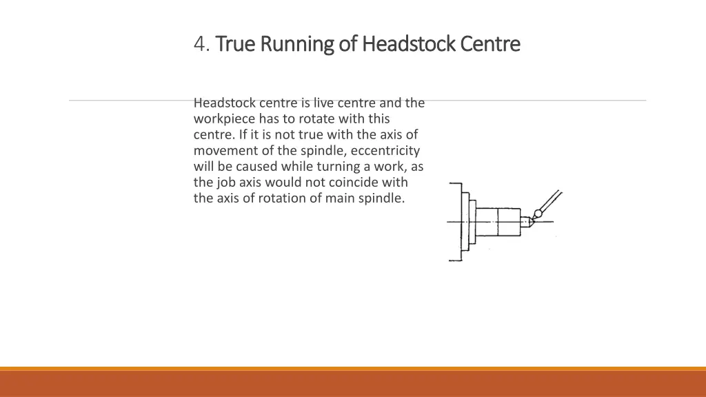 4 true running of headstock centre true running