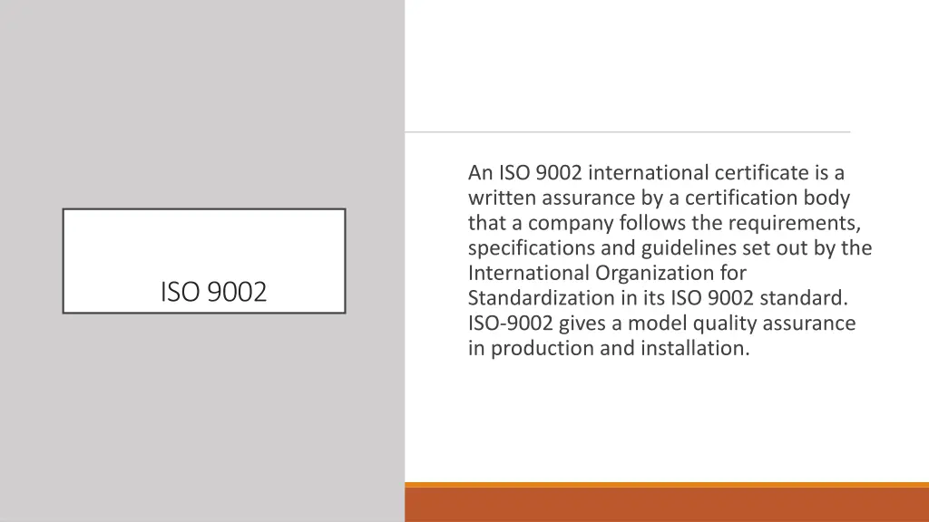 an iso 9002 international certificate