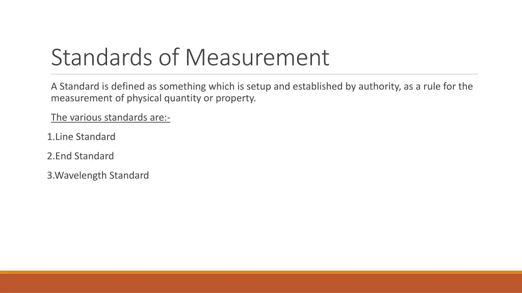 standards of measurement