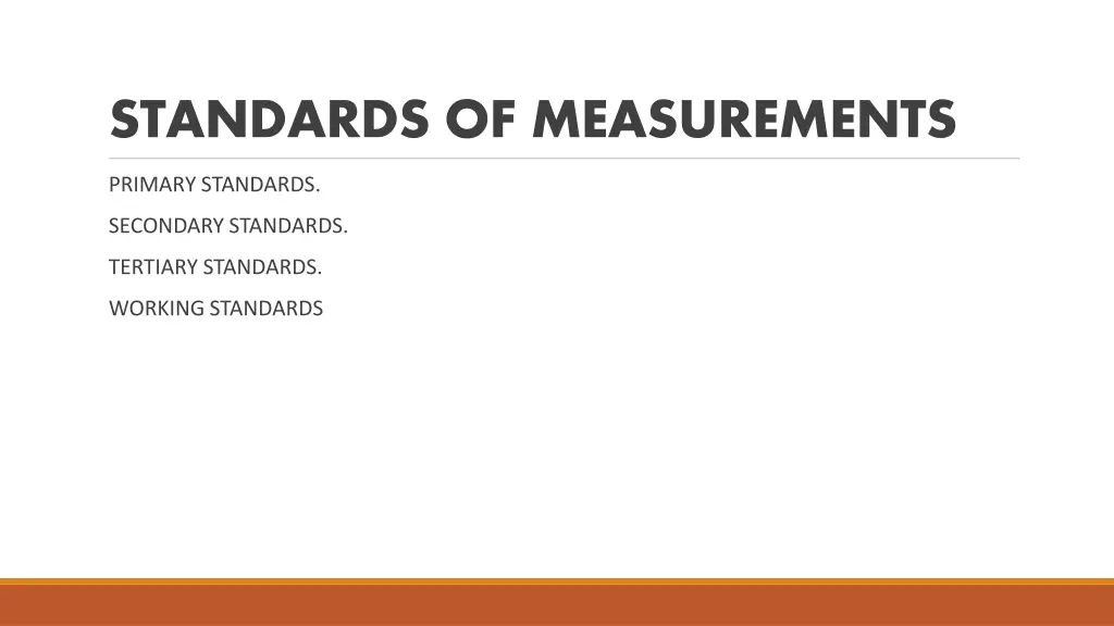 standards of measurements