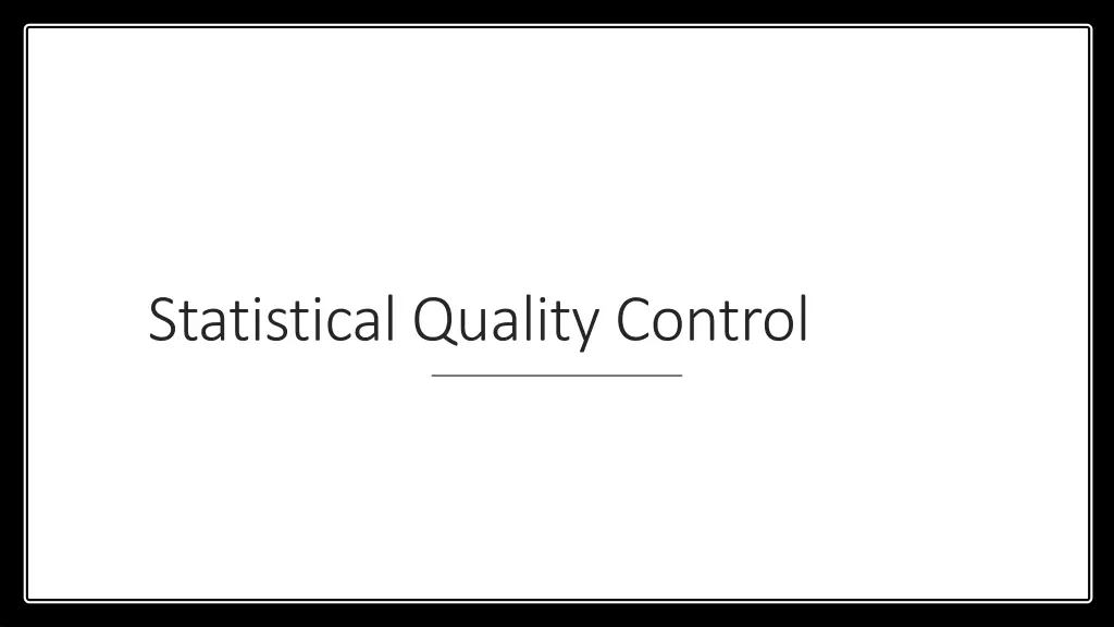 statistical quality control