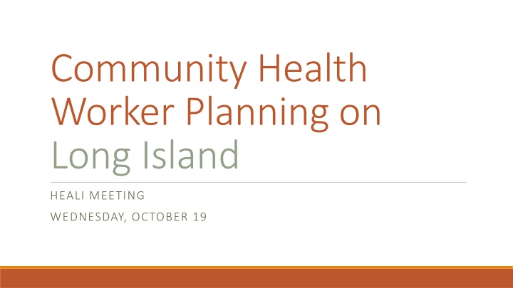 community health worker planning on long island