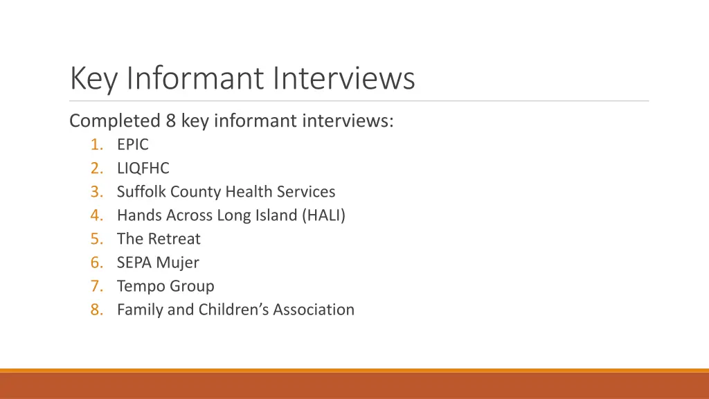 key informant interviews