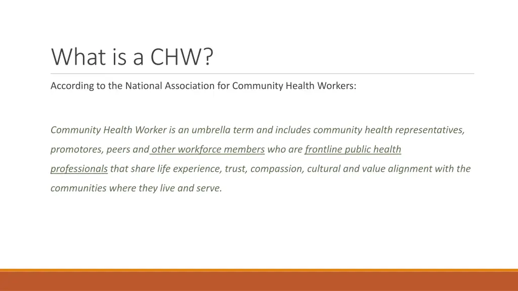 what is a chw