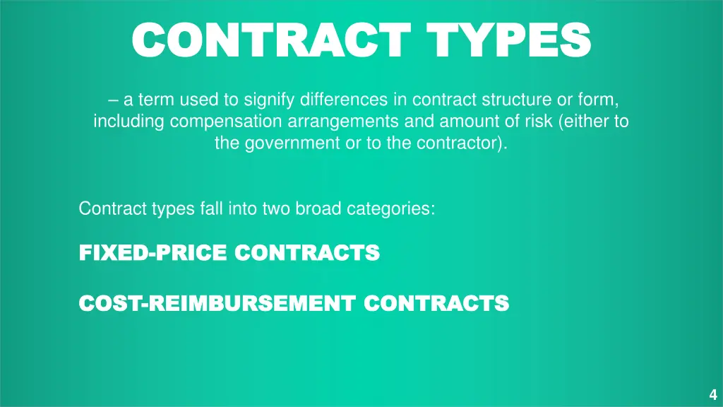 contract types contract types