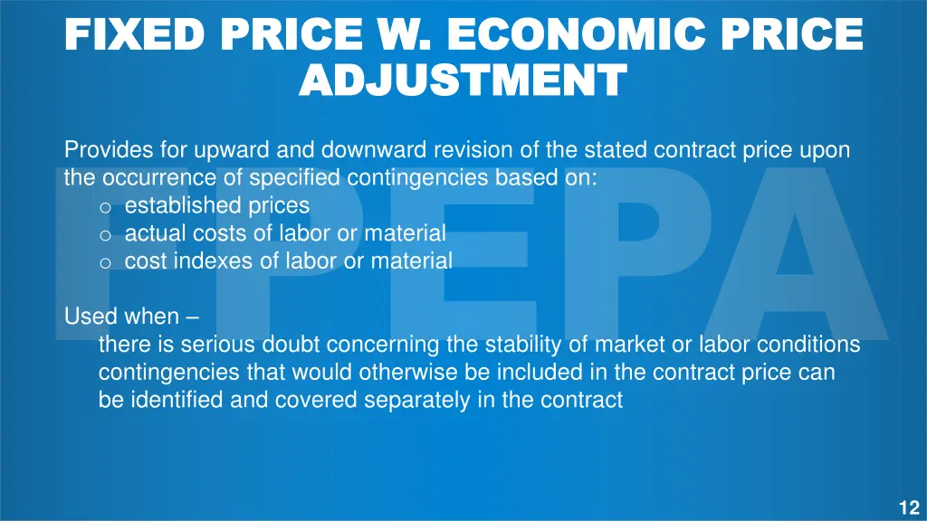 fixed price w economic price fixed price