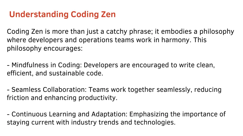 understanding coding zen