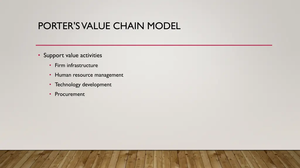 porter s value chain model