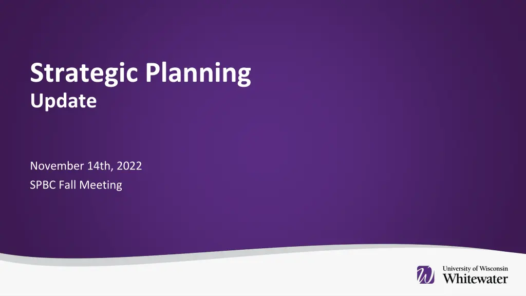 strategic planning update