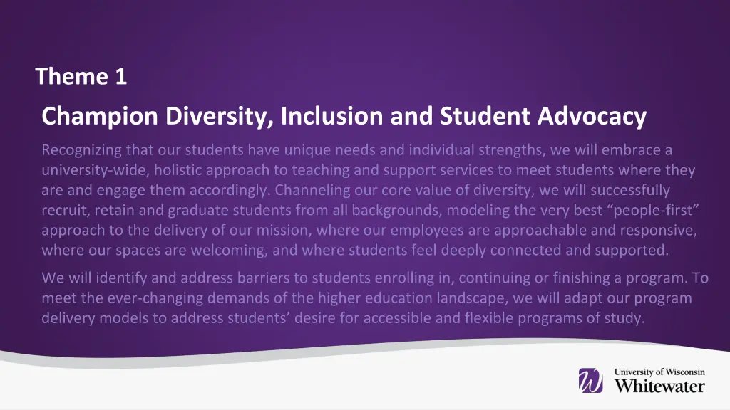 theme 1 champion diversity inclusion and student