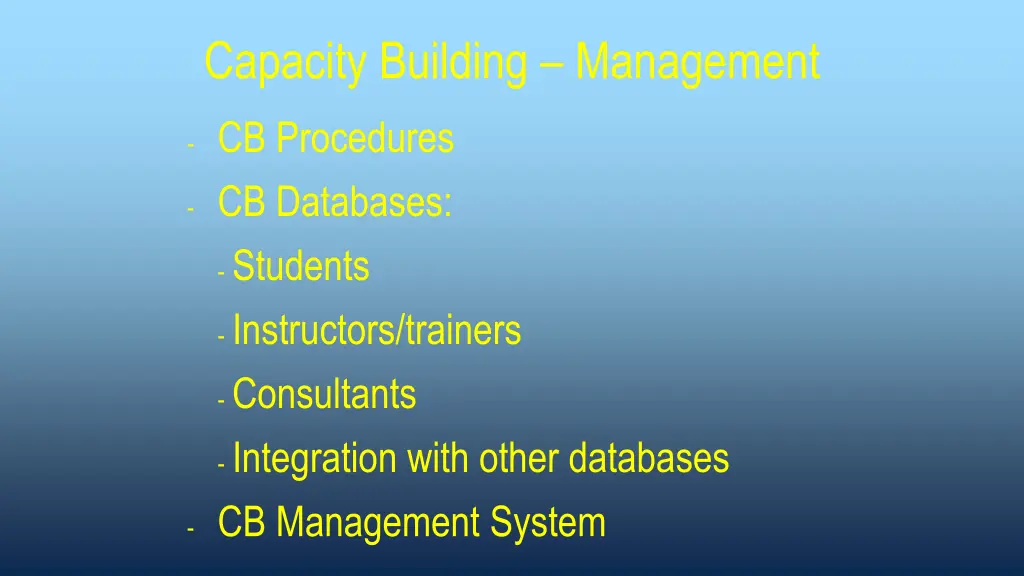 capacity building management