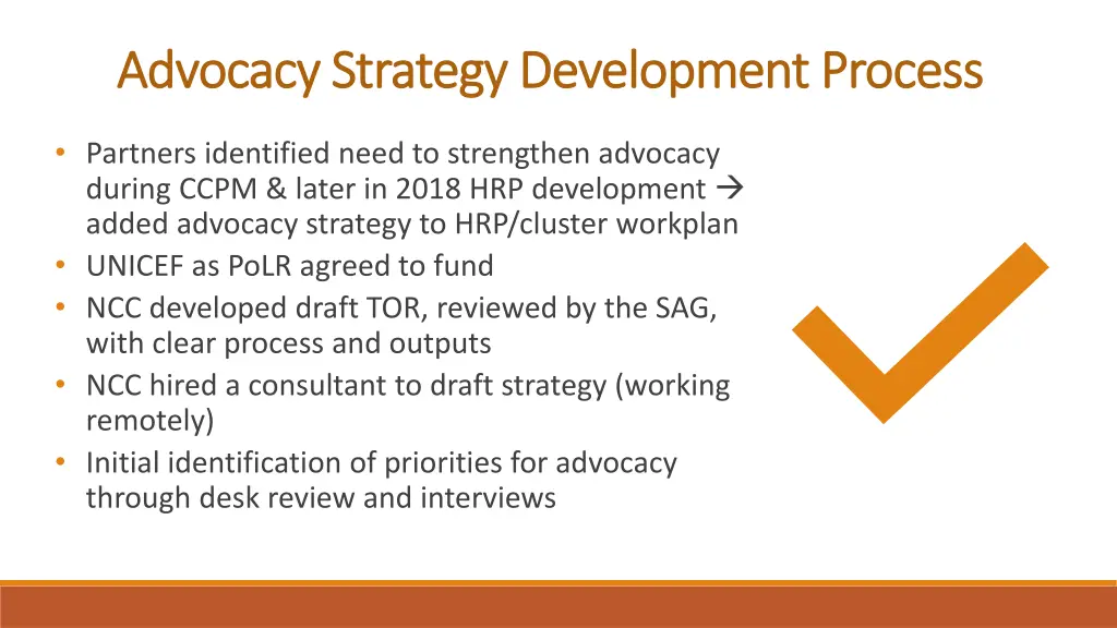 advocacy strategy development process advocacy