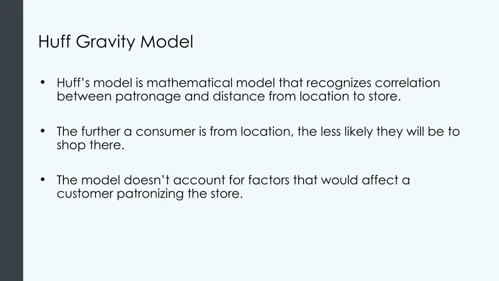 huff gravity model