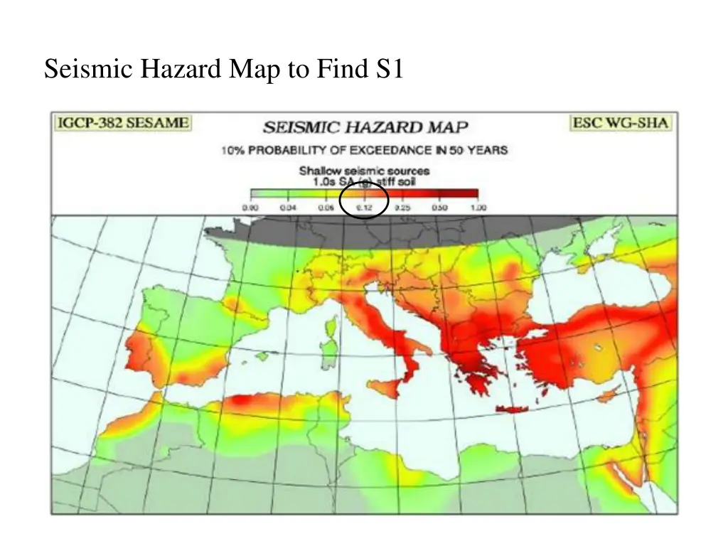 seismic hazard map to find s1