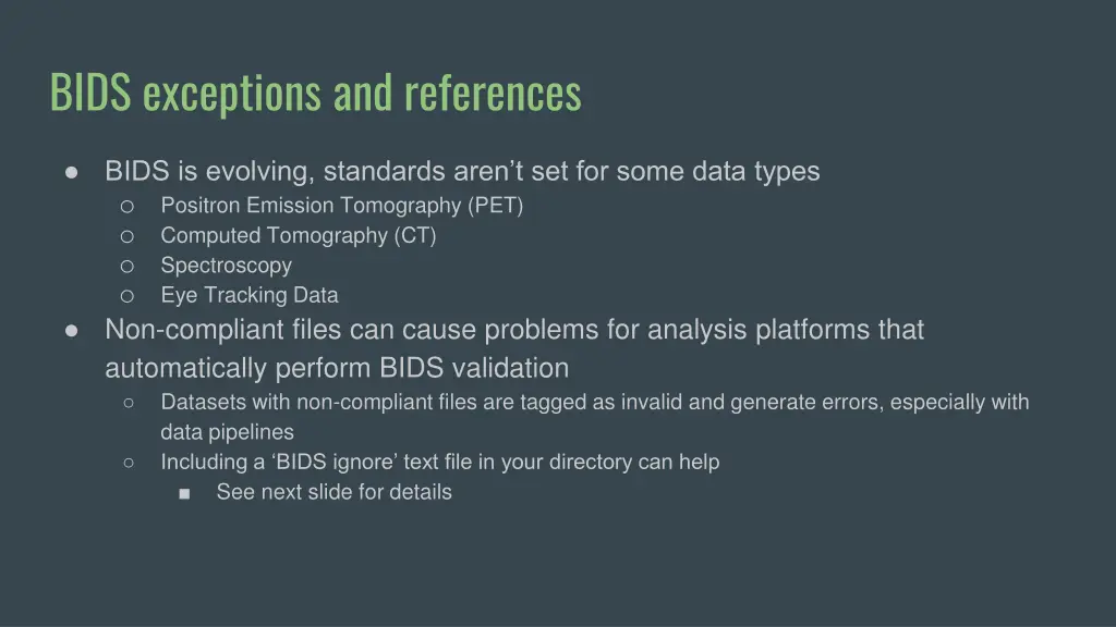 bids exceptions and references 1