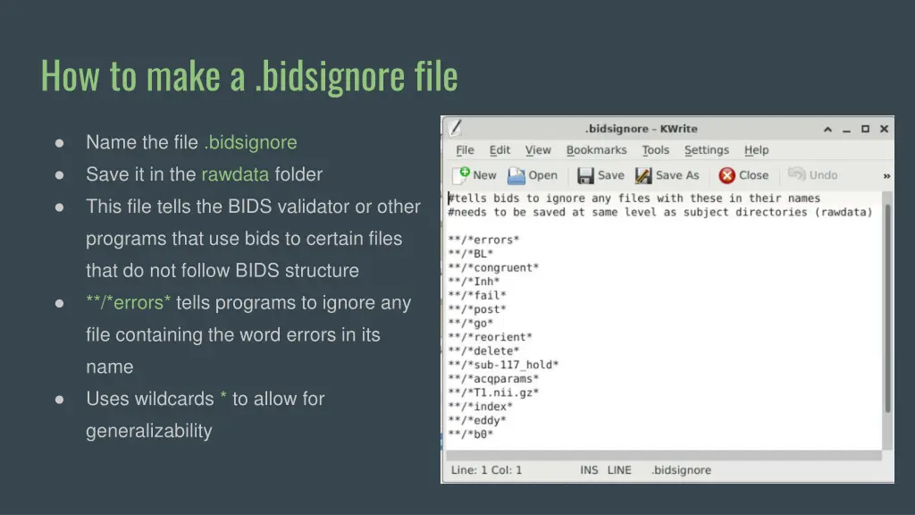 how to make a bidsignore file