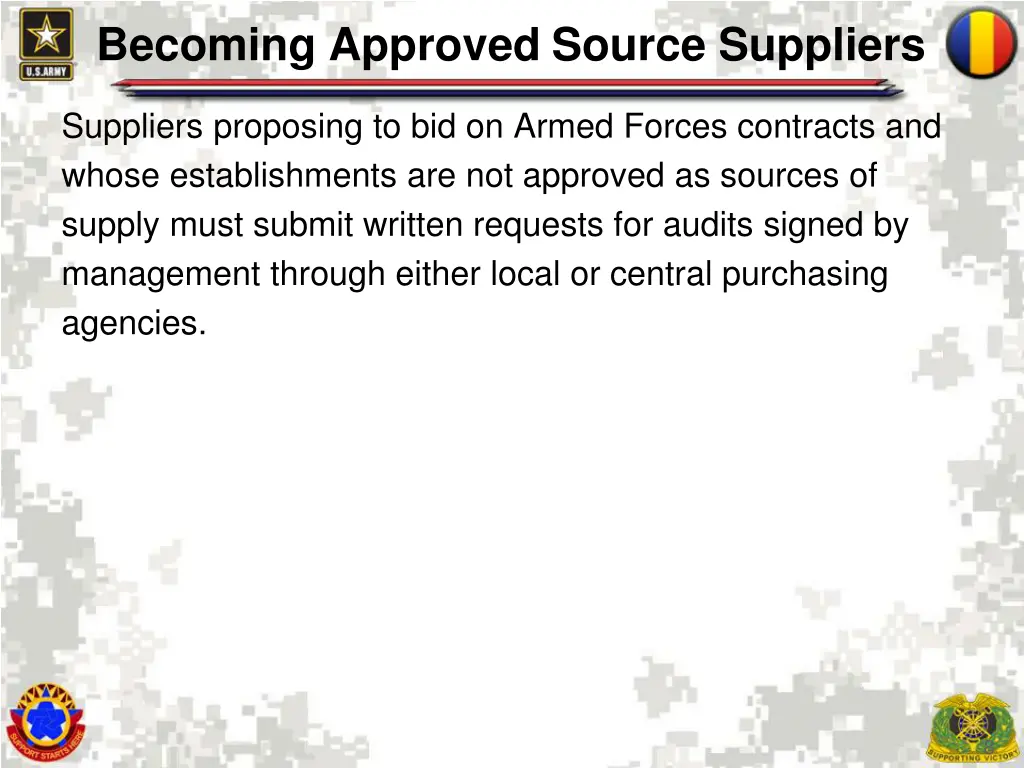 becoming approved source suppliers